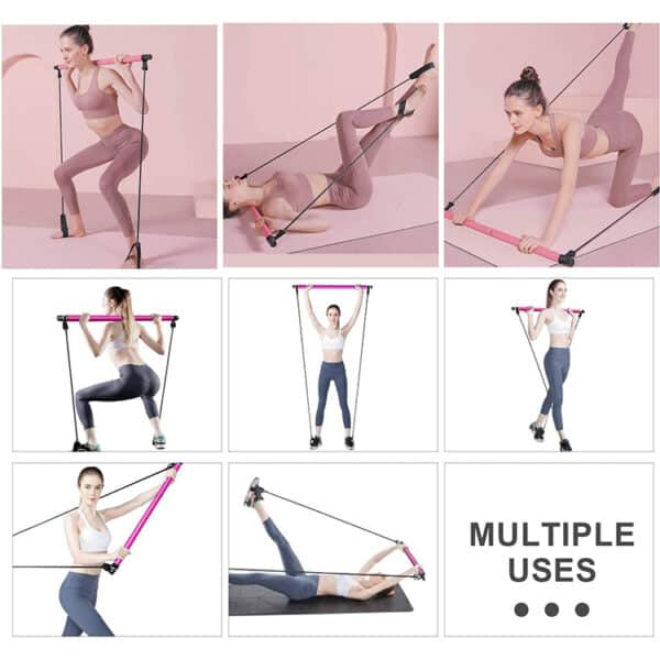 Pilates Bar Kit With Resistance Band-5